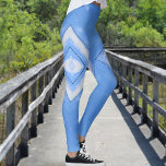 Diamonds in the Sky Tie Dye Look Blue and White Leggings<br><div class="desc">These bright sky blue, white and black leggings have the Boho chic look of tie dye. The diamonds in the Sky are created with a photographic image of white clouds and black telephone communication lines against a clear blue sky. The design is a modern twist to a retro hippie style...</div>