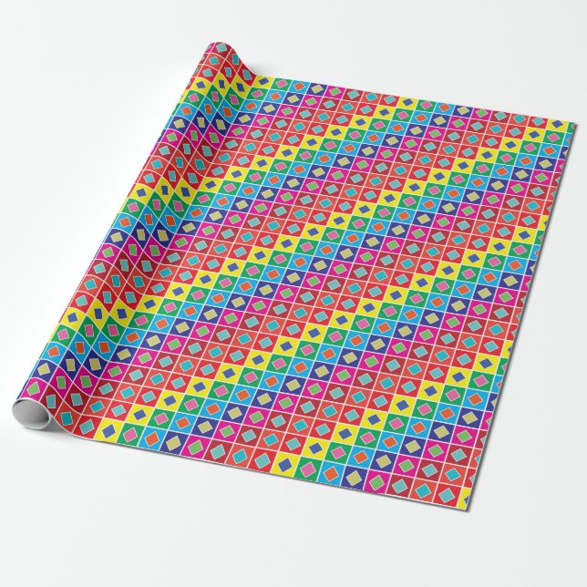diamonds into the square colour swatches wrapping paper (Unrolled)