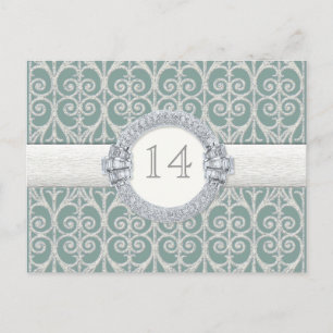 Diamonds & Lace, Table Seating Number Card Wedding