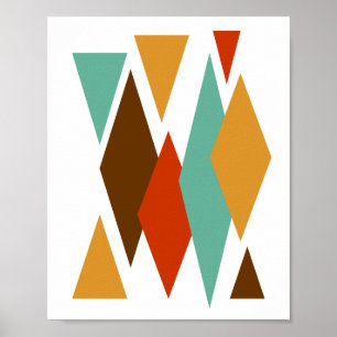 Diamonds Mid Century Modern Styled Poster