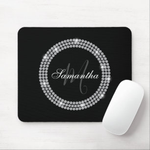 Diamonds Monogram Mouse Pad