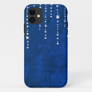Diamonds On Blue Leather Case-Mate iPhone Case