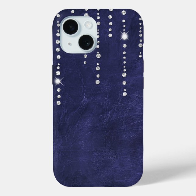 Diamonds On Purple Leather Case-Mate iPhone Case (Back)