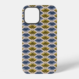 Diamonds Pattern Gold Blue Gems on any Colour iPhone 12 Case
