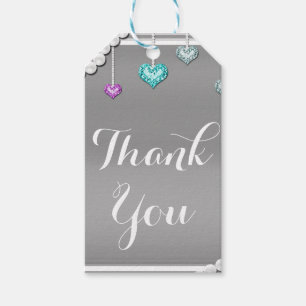 Diamonds & Pearls Bling Jewels Glam Birthday Party Gift Tags