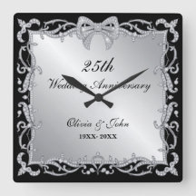 Diamonds & Silver 25th Wedding Anniversary gift