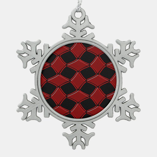 Diamonds Snowflake Pewter Christmas Ornament (Front)