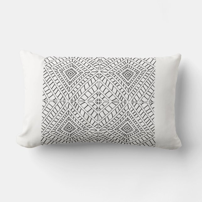 Diamonds Tribal Lumbar Pillow (Front)