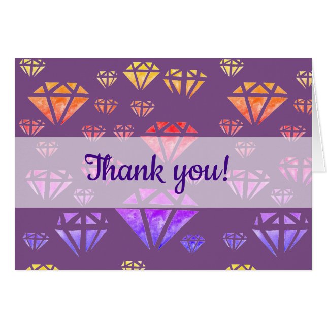 Diamonds Watercolor card (Front Horizontal)