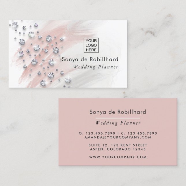 Diamonds Wedding Planner Business Card (Front/Back)