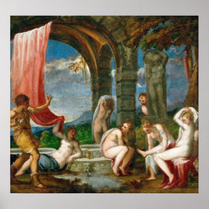 Diana and Actaeon - Andrea Schiavone - c1550 Poster