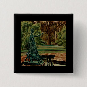 Diana Artemis Sculpture In Gardens 15 Cm Square Badge
