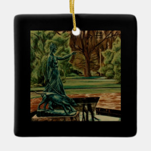 Diana Artemis Sculpture In Gardens Ceramic Ornament
