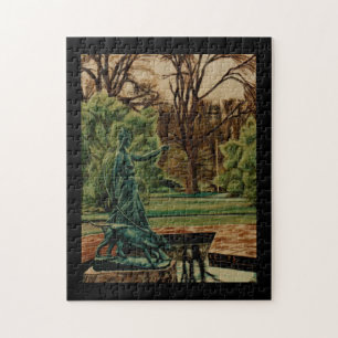 Diana Artemis Sculpture In Gardens Jigsaw Puzzle