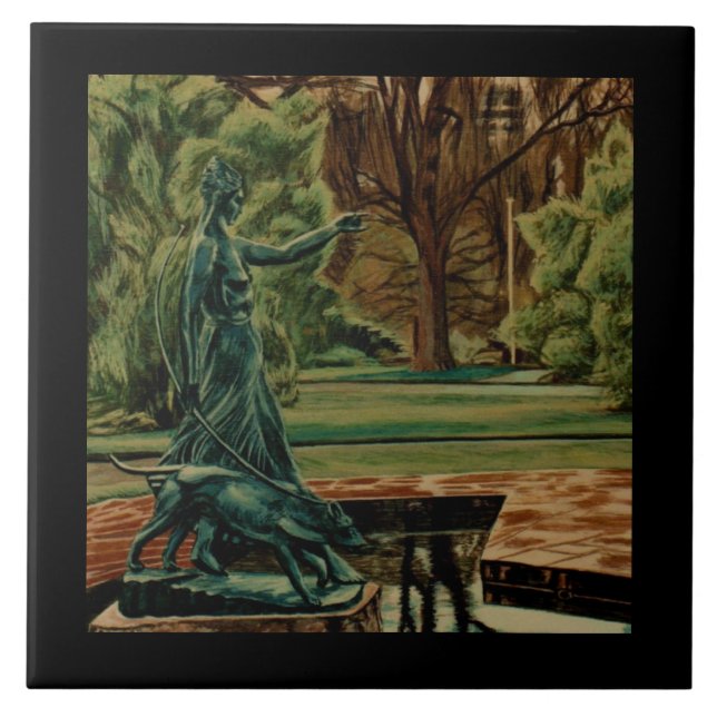 Diana Artemis Sculpture In Gardens Tile (Front)