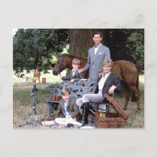 Diana Charles William Harry 1992 Postcard