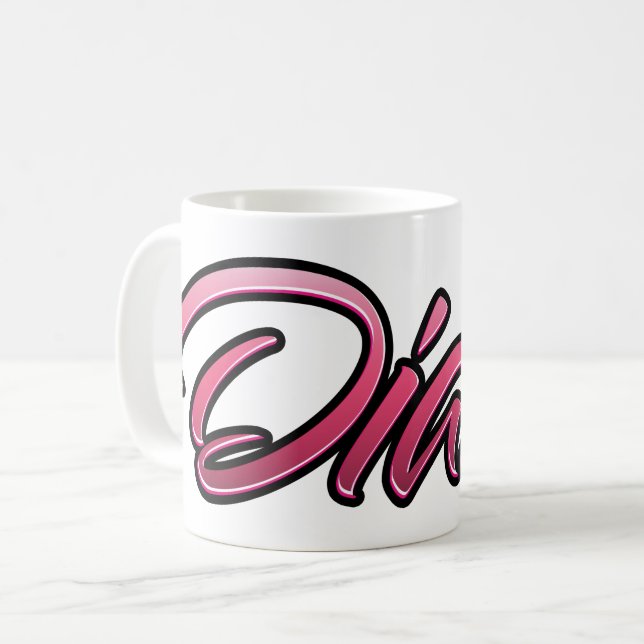 Diana faded pink cup teacup coffee cup (Front Left)