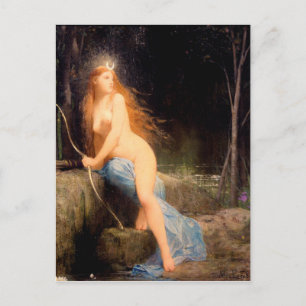 Diana - famous vintage painting - Lefebvre Postcard