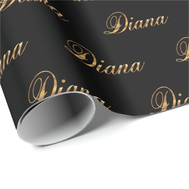 Diana gold design lettering wrapping paper (Roll Corner)