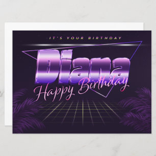 Diana Name First name pura retro card Birthday