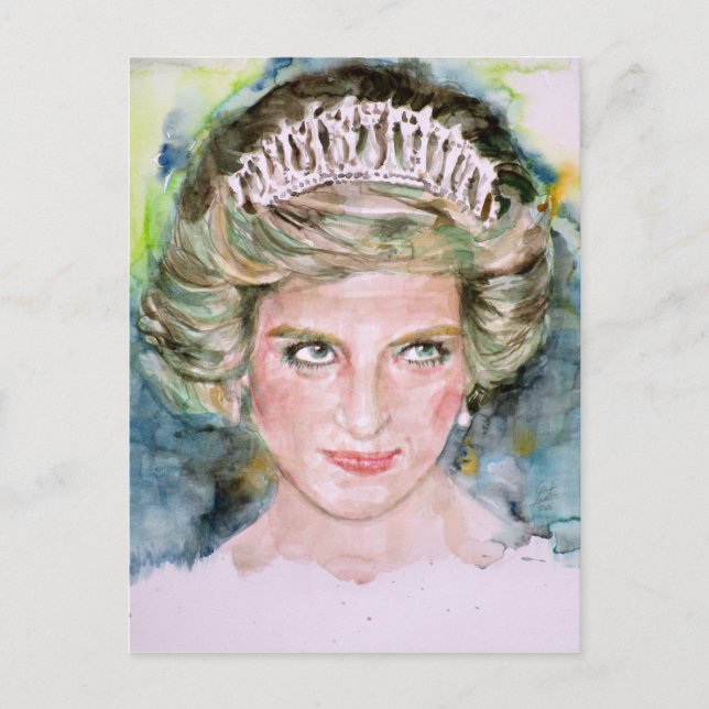 DIANA - PRINCESS OF WALES - watercolor portrait.3 Postcard (Front)