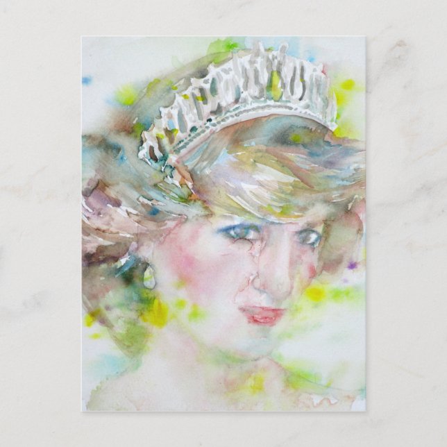 diana,princess of wales - watercolor portrait.3 postcard (Front)