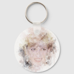 Diana The People's Princess Watercolor Portrait Key Ring