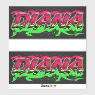 Diana Vorname Name Graffiti Aufkleber Sticker