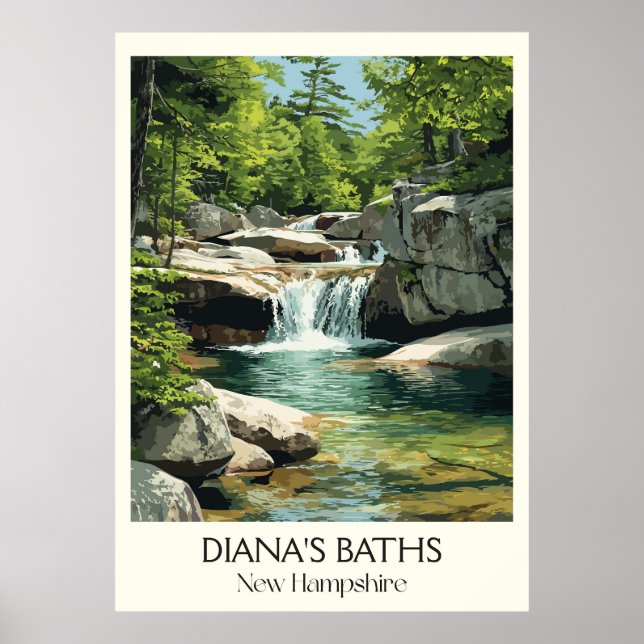 Diana's Baths New Hampshire Falls Poster (Front)