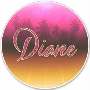 Diane Vorname Name golden pink Aufkleber Sticker