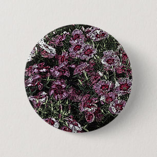 DIANTHUS FLOWERS 6 CM ROUND BADGE