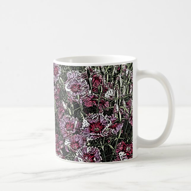 DIANTHUS FLOWERS COFFEE MUG (Right)