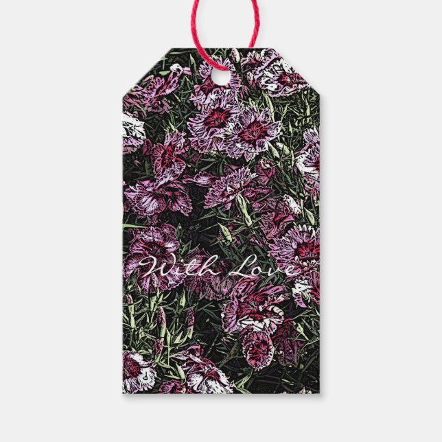 DIANTHUS FLOWERS GIFT TAGS (Front)