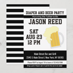 Diaper and Beer Baby Shower Invitation