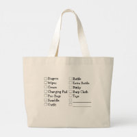 Diaper Bag with Checklist on Back