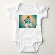 Diaper cake A diaper cake Tricycle with blue ribbo