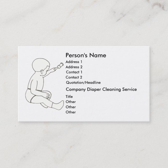 Diaper Cleaning Service Business Cards (Front)