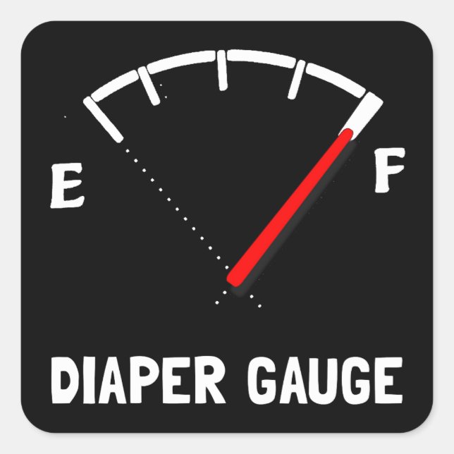 Diaper Gauge 2 Square Sticker (Front)