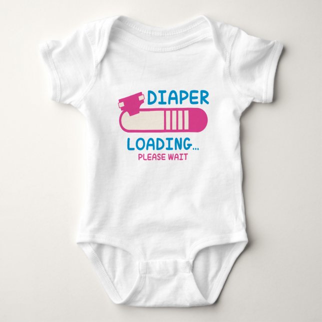 Diaper Loading Baby Bodysuit (Front)