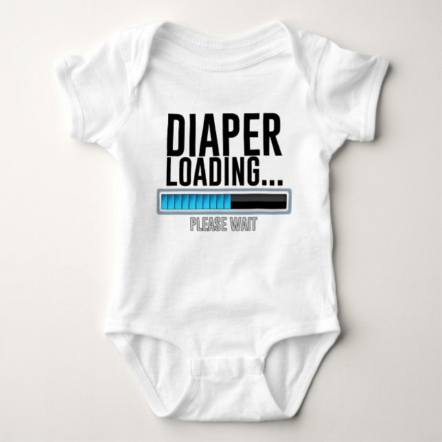 Diaper Loading, Please Wait... Baby Bodysuit (Front)