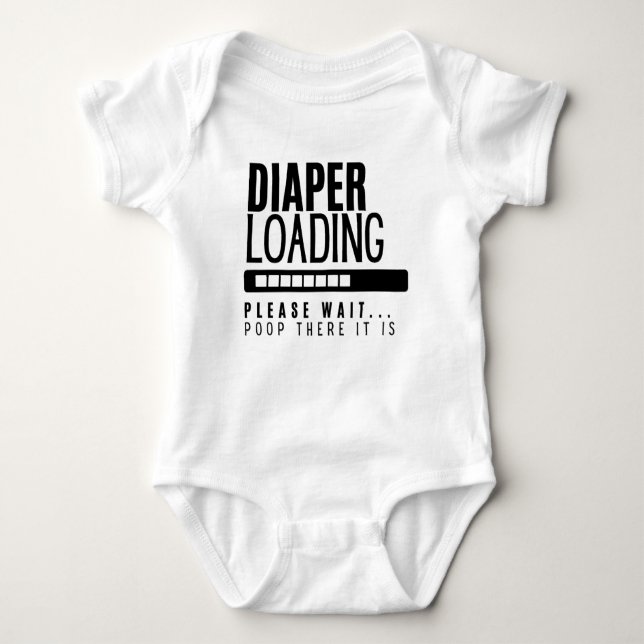 Diaper Loading.... Please Wait Baby Bodysuit (Front)