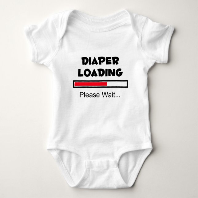 Diaper Loading - Please Wait... Baby Bodysuit (Front)