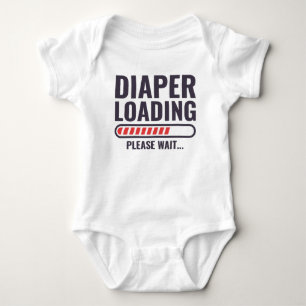 Diaper Loading Please Wait Funny Baby Bodysuit