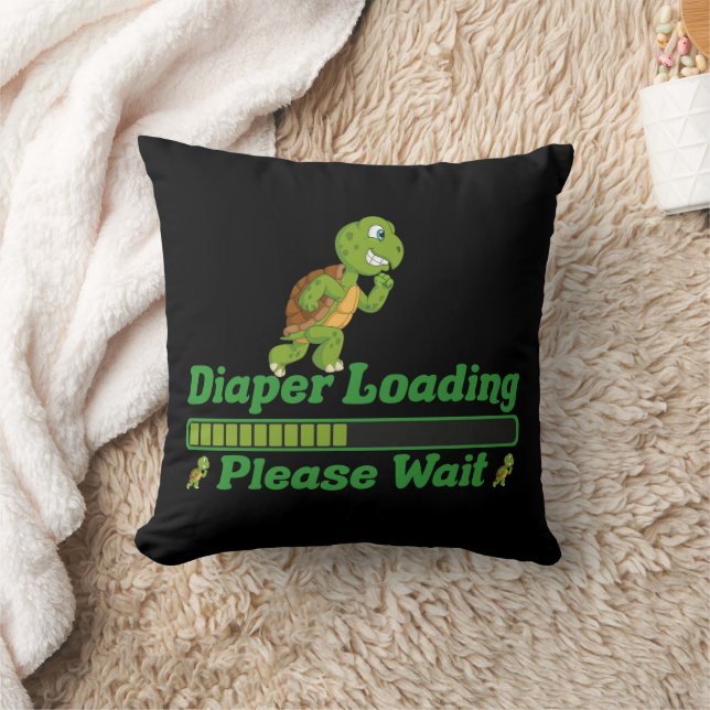 Diaper Loading Please Wait Newborn Funny Sayings Cushion (Blanket)