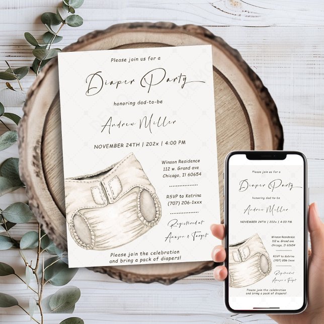 Diaper Party Custom Invitation for dad-to-be (Creator Uploaded)