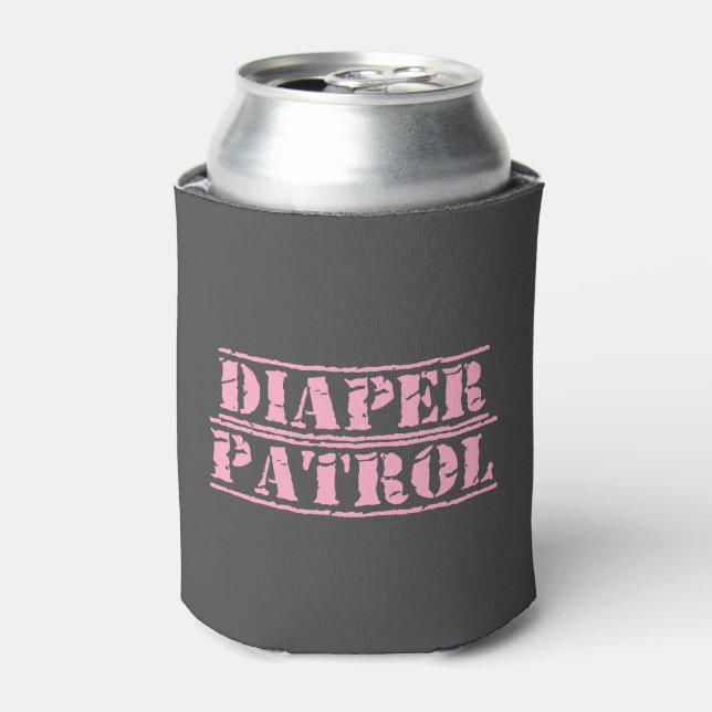Diaper Patrol Can Cooler (Pink) (Can Front)