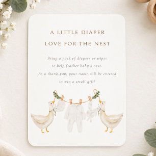 Diaper Raffle Baby Goose Nest Baby Shower Enclosure Card