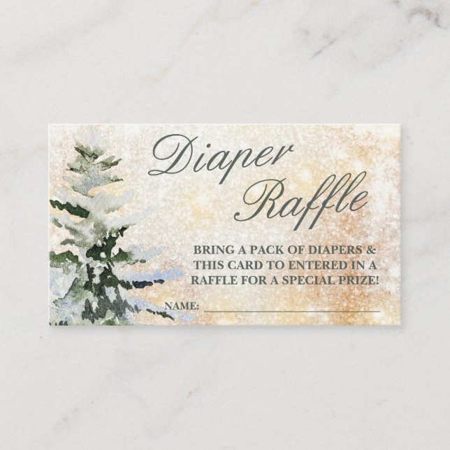 Diaper Raffle Baby It's Cold Outside Baby Shower Enclosure Card (Front)