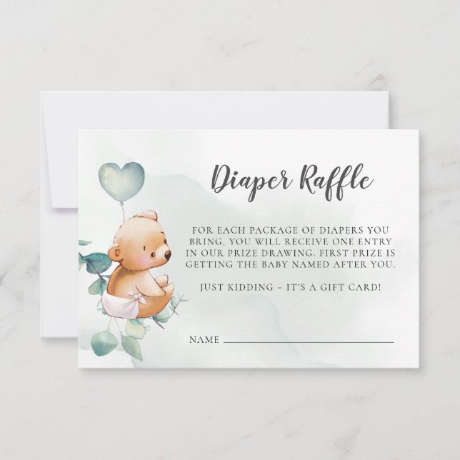 Diaper Raffle Baby Shower Card (Front)