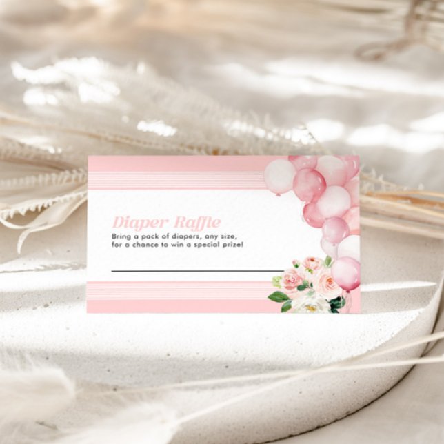 Diaper Raffle Baby Shower Card Pink (Creator Uploaded)